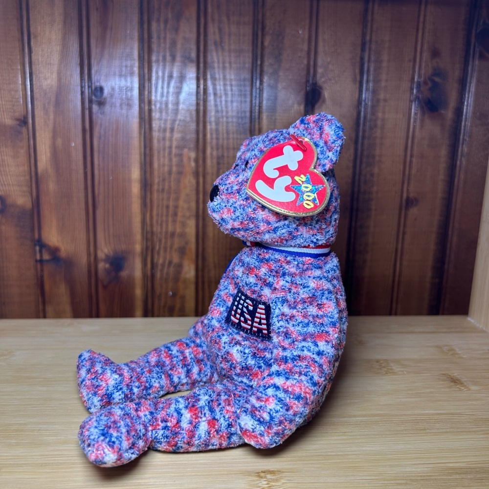 Ty Multicolor USA Bear Plush with Tag Defects! - Picture 2 of 12
